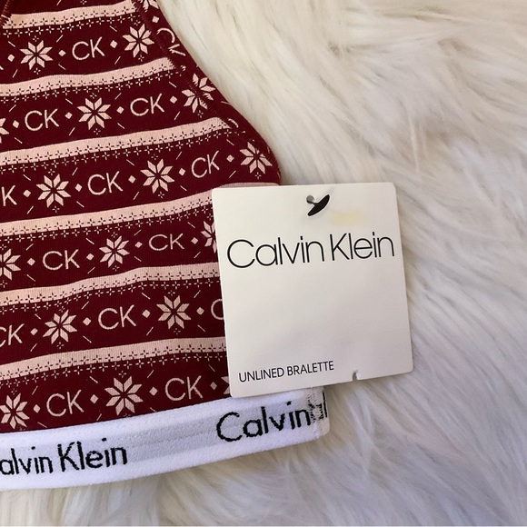 Calvin Klein Unlined Bralette - NWT - Size Medium - Fair Isle Print - New - Picture 5 of 11